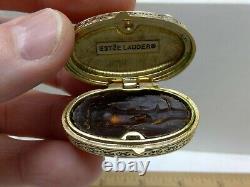 Pair of Vintage Estee Lauder Solid Perfume Compact Nesting Duck Cases