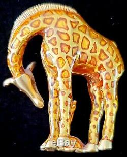 RARE Estee Lauder 2002 Gilded Giraffe w baby solid perfume compact FULL UNUSED