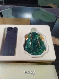 RARE Estee Lauder BEJEWELED Enameled Frog Compact Pressed Powder Mirror MIB HTF