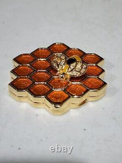 RARE Estee Lauder KNOWING Solid Perfume Compact Honeycomb Bee Full with Box