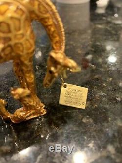 Rare Estee Lauder 2002 Gilded Giraffe Solid Perfume Compact- Full, With Tag