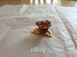 Rare Estee Lauder Solid Perfume Compact Sparkling Red Rose Empty