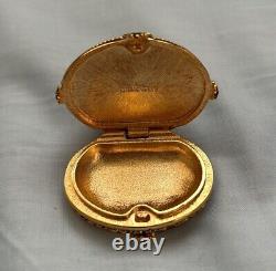 Rare Vintage Estee Lauder Collectible Keepsake Solid Perfume Gold Compact Cameo