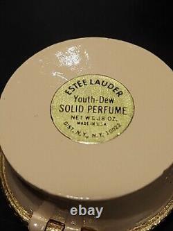 Rare Vintage THE GIFT IS SMALL Estee Lauder YOUTH DEW Solid Perfume Compact Box
