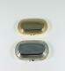 Set Of 1980s Prototypes Estee Lauder Gold & Silver Oval Solid Perfume Compacts