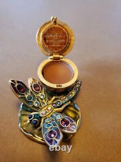 SIGNED 2002 Strongwater ESTEE LAUDER Enamel Dragonfly Solid Perfume COMPACT