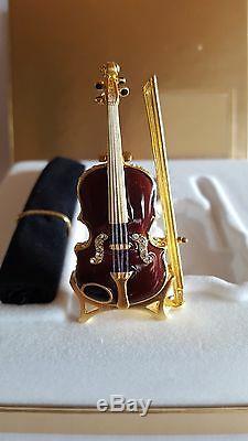 Swarovski, Estee Lauder Violin in Stand, Perfume Creme Compact