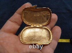Two Vintage Estee Lauder Compacts both in sea shell design Blue stone/inlay