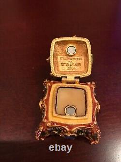 Used ESTEE LAUDER 2004 Solid PERFUME COMPACT BIRD IN BLOOM JAY STRONGWATER