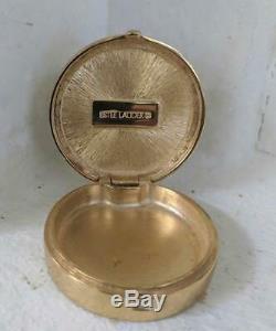 VERY RARE1982 Estee Lauder CINNABAR IVORY CARVER'S Solid Perfume Compact