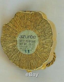 VERY RARE ESTEE LAUDER AZUREE GREEN LION 1970s PERFUME SOLID COMPACT