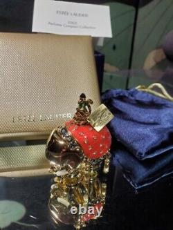 VTG Estee Lauder Bejeweled Elephant Solid Perfume Compact Neiman-Marcus Receipt