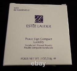 VTG Estee Lauder Powder Golden Compact Lucidity Peace Sign NEW