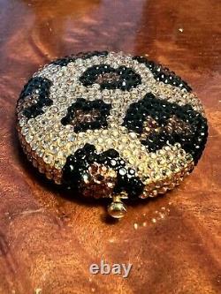 Vintage ESTEE LAUDER Lustrous Leopard Crystals Compact Lucidity Powder Compact