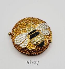 Vintage Estee Lauder Compact Powder Mirror Crystals Bumble Bee Glitter BUG