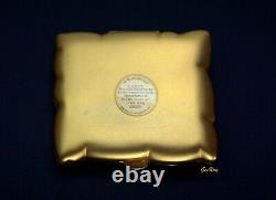 Vintage Estee Lauder Lucidity Powder Compact Swarovski Crystal Matte Gold Lotus