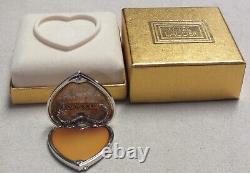 Vintage Estee Lauder White Linen Brilliant Heart Solid Perfume Compact. 05oz New