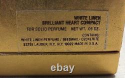 Vintage Estee Lauder White Linen Brilliant Heart Solid Perfume Compact. 05oz New