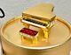 1999 Estee Lauder Dazzling Gold Grand Piano Solide Parfum Compact Complet Nib