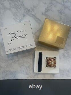 2002 Estee Lauder Jay Strongwater Compact de parfum solide avec couronne incrustée de bijoux, MIB