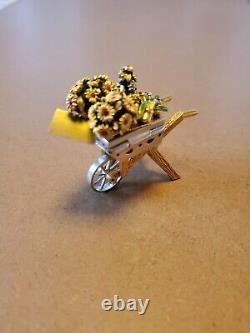 2004 ESTEE LAUDER Charmant chariot de fleurs en cristal Swarovski Parfum solide COMPACT Magnifique