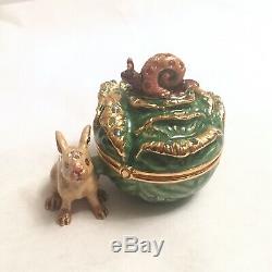2006 Estee Lauder Jay Strongwater Jardin Lapin Blanc Lin Solide Box Compact