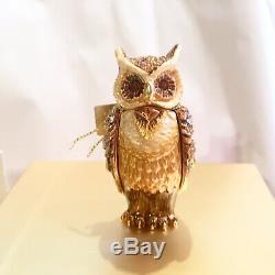 2010 Estee Lauder Jay Strongwater Belle Wise Owl Ole Solide Compact Box