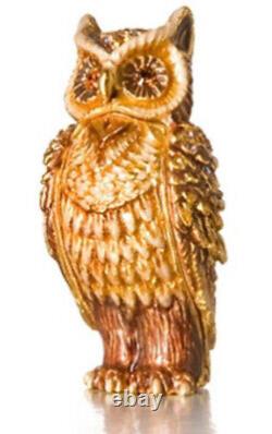 2010 Estee Lauder Jay Strongwater Compact de Parfum Solide Wise Ole Owl Full