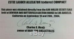 Ann Miller Coa Domaine Vintage Estee Lauder Alligator Compact Avec Boîte & Sac