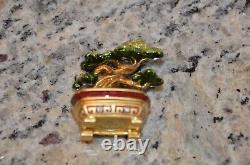 Boîte compacte de parfum en cristal Chinoiserie Bonsaï Jay Strongwater Estee Lauder