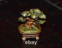 Boîte compacte de parfum en cristal Jay Strongwater Estee Lauder Chinoiserie Bonsai Tree