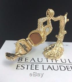 Collier Compact De Parfum De Chimpanzé Jeweled Jewel Parfum Cadeau Saint-valentin Vtg