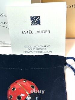 Compact de parfum solide BEAUTIFUL LOVELY LADYBUG Estee Lauder 2013 PLEIN/INUTILISÉ