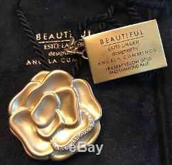 Estee Lauder 18kt Gold Ltd Ed Belle Fleur Perfume Solide Compact Rare