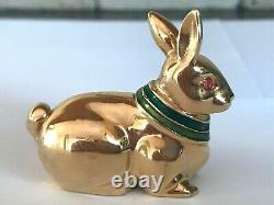 Estee Lauder 1992 Golden Rabbit Perfum Compact Mint Beautiful Fragrance