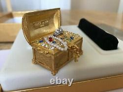 Estee Lauder 2001 Dazzling Gold Solide Parfum Compact Trésor Chest Mib