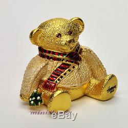Estee Lauder 2002 Harrods Christmas Teddy Bear Compact Pour Le Parfum Solide Nib