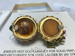 Estee Lauder 2003 Parfum Solide Compact Mibb Jeweled Egg Bird Nest Strongwater