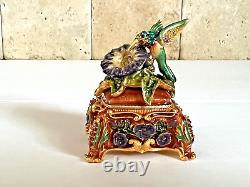 Estee Lauder 2004 Compact de Parfum Oiseau en Fleur Jay Strongwater Vide