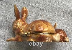 Estee Lauder 2009 Solid Perfume Compact Cuddly Bunnies Jay Strongwater Plaisirs