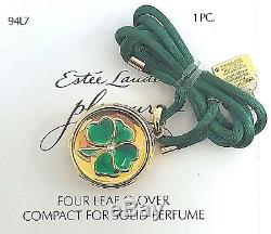 Estee Lauder 4 Leaf Clover Irish Solide Parfum Compact Boîtes Original Collier