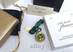 Estee Lauder 4 Leaf Clover Irish Solide Parfum Compact Boîtes Original Collier