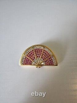 Estee Lauder COMPACT Solid Perfume Rhinestone Crystal Grapefruit Slice vide