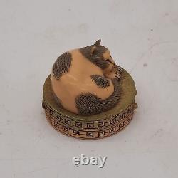 Estee Lauder Cinnabar Parfum Compact Dormant Chat 1986 Série Ivory
