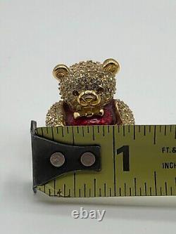 Estee Lauder Compact de Parfum Solide Vide avec Strass en Cristal Ours en Peluche Doré 1998