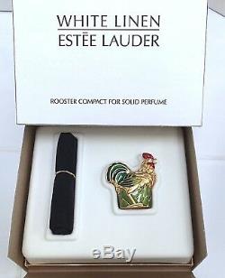 Estee Lauder Coq Solide Parfum Compact Avec White Linen En Orig. Boîtes Rare