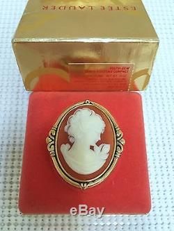 Estee Lauder Coral Cameo Vintage Solide Parfum Compact Orig. Box 1986