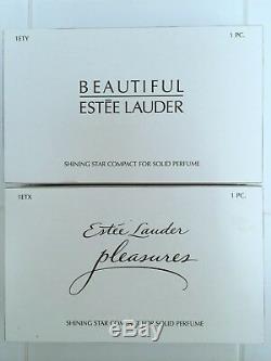 Estee Lauder Deux D'argent Et Or Stars Solide Parfum Compact Orig. Boîtes Rare
