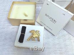 Estee Lauder Gold Pegasus Solid Parfum Compact Vtg Orig Box Nib