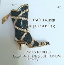Estee Lauder Guilloche Cowgirl Bijoux Bottine Parfum Solide Compact Orig. Boîte
